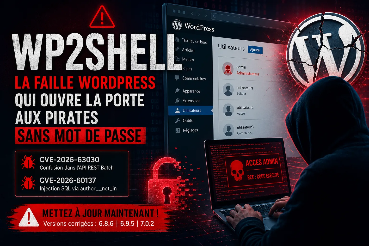 WP2Shell : la faille WordPress qui ouvre la porte aux pirates sans mot de passe