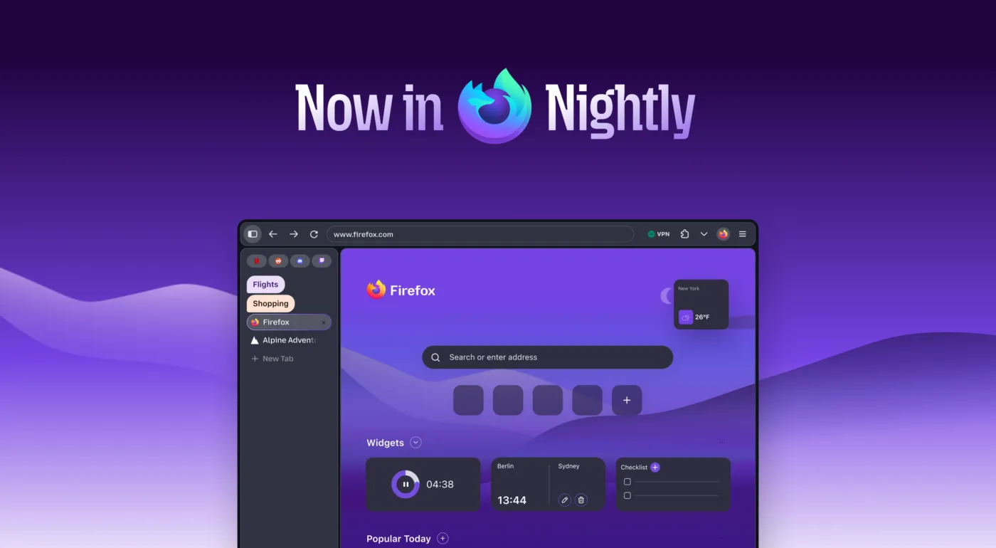 Firefox Nova débarque dans Nightly : Mozilla arrondit les angles… et ressuscite le mode compact