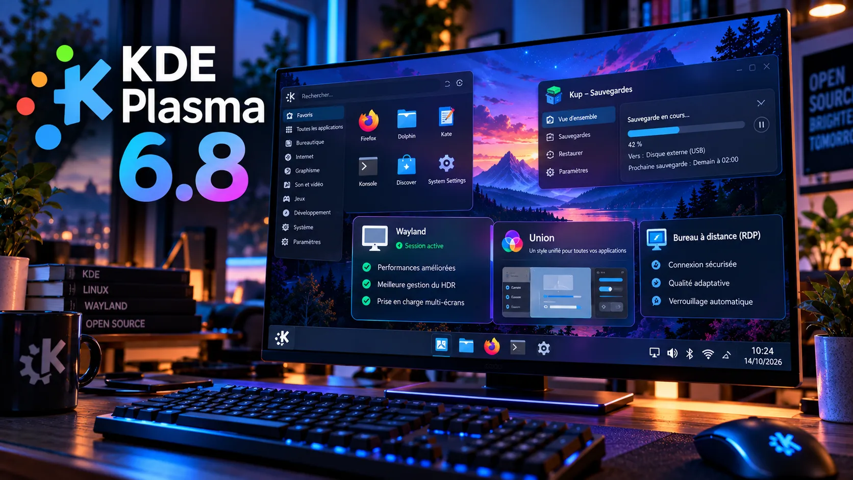 KDE Plasma 6.8 passe au tout-Wayland, intègre les sauvegardes et prépare un gros ménage visuel