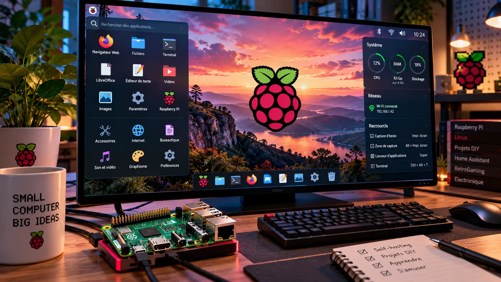Raspberry Pi OS se refait le bureau : dock moderne, nouveau lanceur et moins de RAM gaspillée
