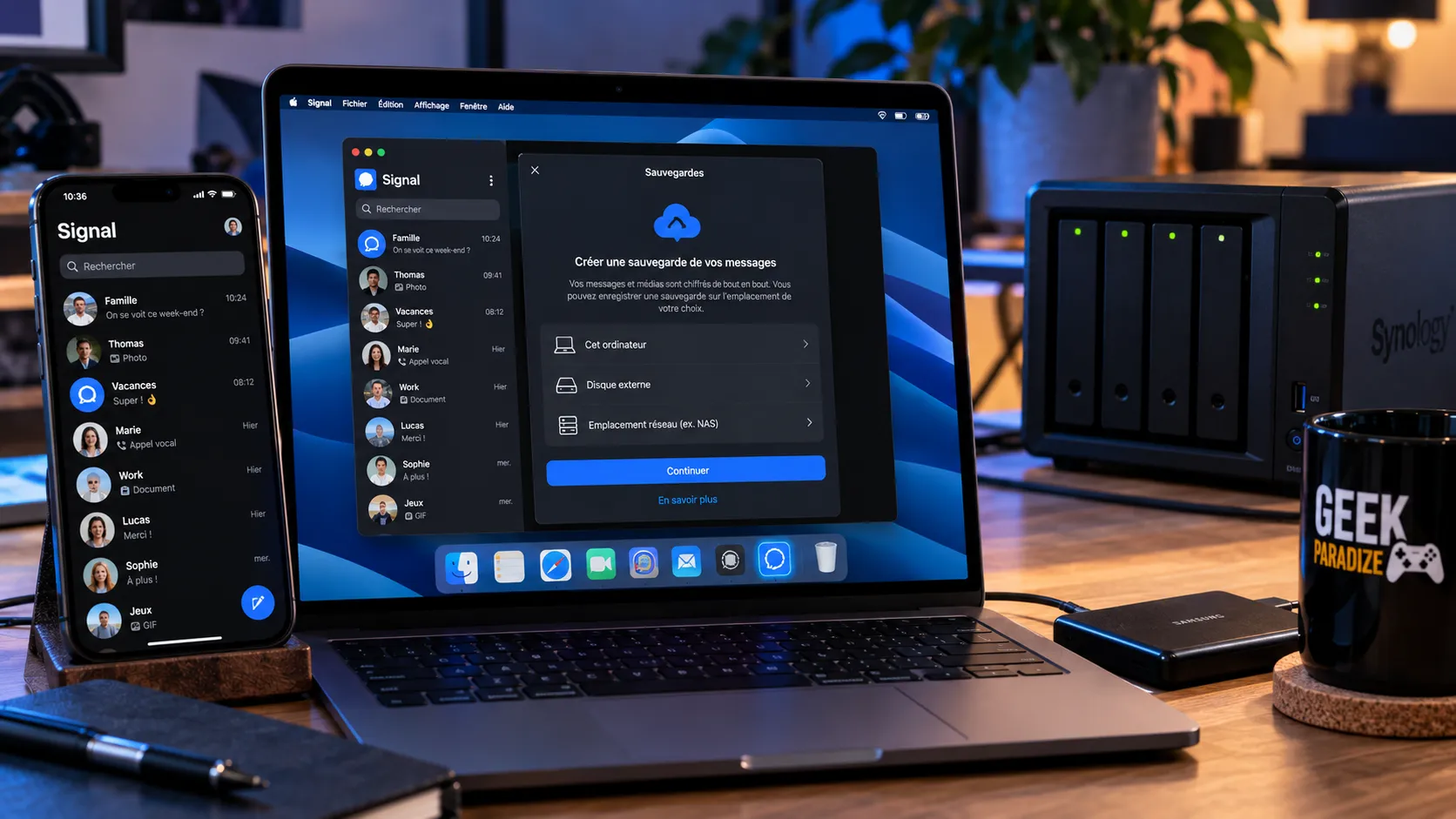 Signal vous laisse enfin sauvegarder vos conversations sur votre NAS : le backup devient vraiment multiplateforme