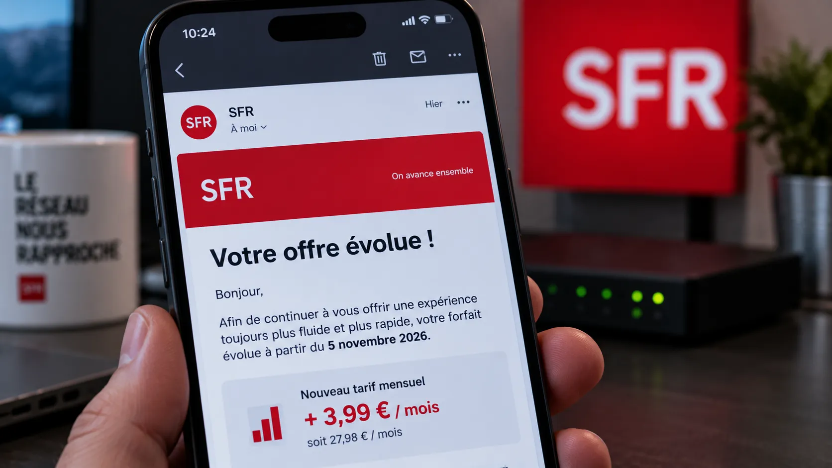 SFR augmente encore ses forfaits : jusqu’à 4,99 € de plus par mois, et la case « Refuser » s’appelle résilier