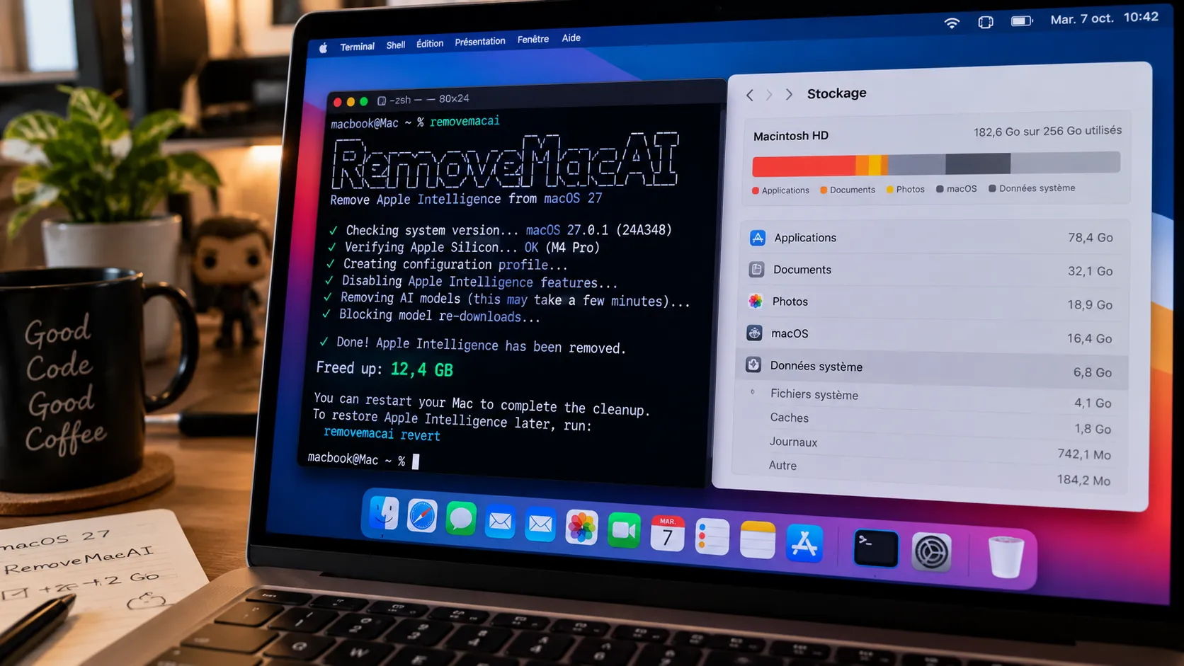 RemoveMacAI : l’outil open source qui vire Apple Intelligence de macOS et récupère jusqu’à 12 Go