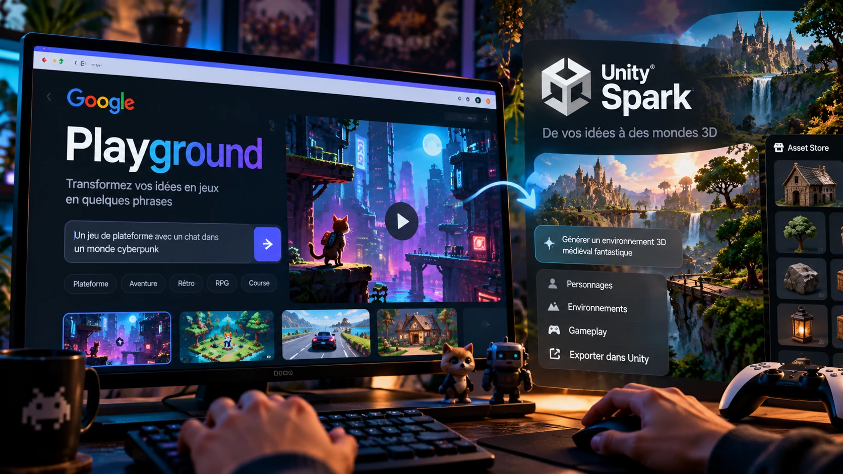 Google Playground : le « vibe coding » débarque dans le jeu vidéo, et Unity prépare la suite