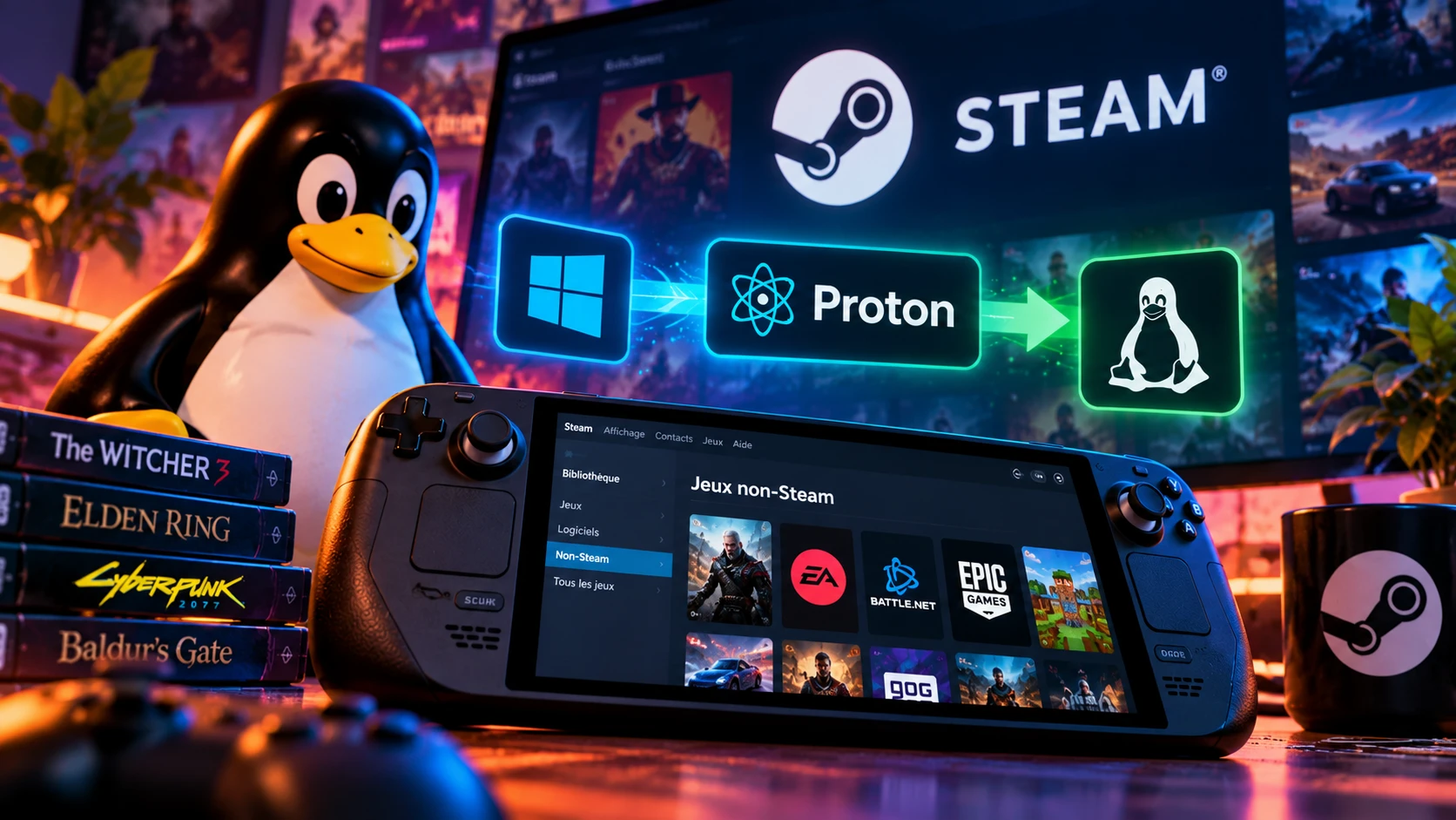 Steam sous Linux devient enfin moins « Linux » : Proton s’active tout seul pour les jeux Windows hors Steam