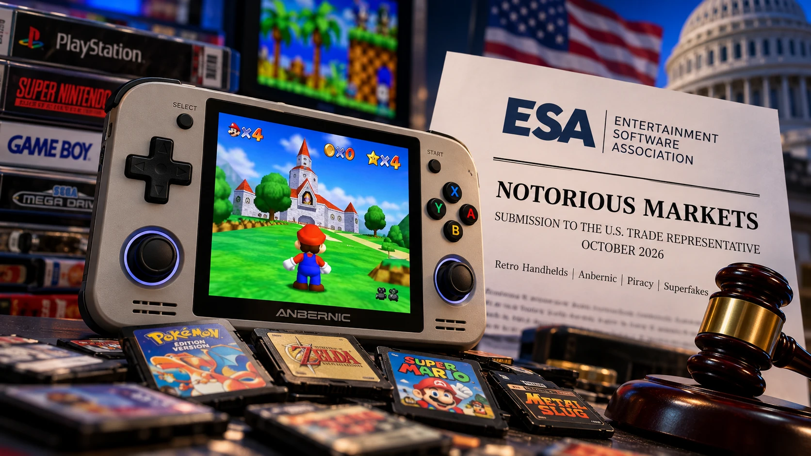 Les consoles rétro « 5 000 jeux » dans le viseur : l’ESA demande à Washington de classer Anbernic parmi les marchés notoires