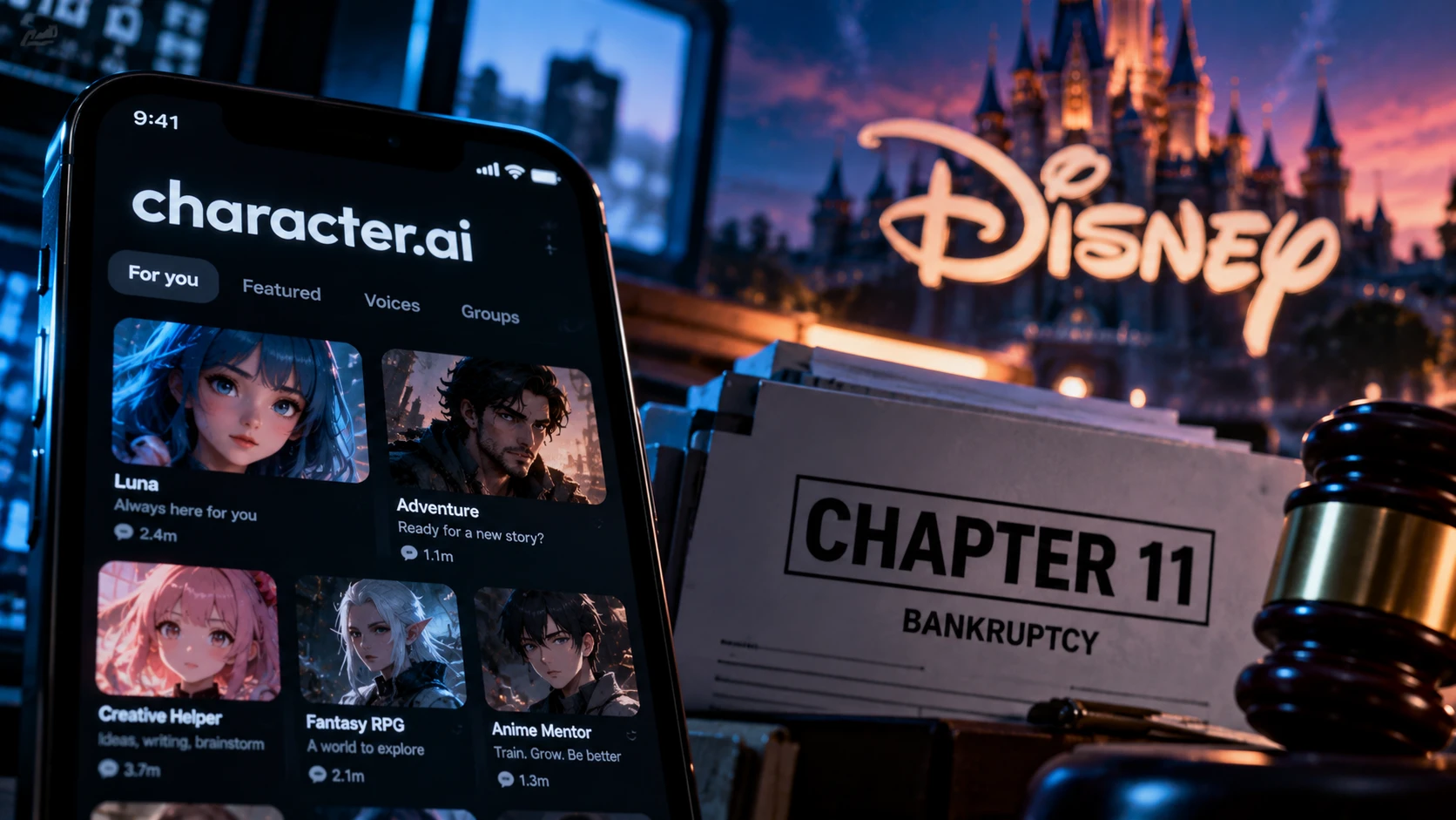 Character.AI sous Chapter 11 : Disney pose 20 millions de dollars… et le chatbot pourrait disparaître faute de repreneur