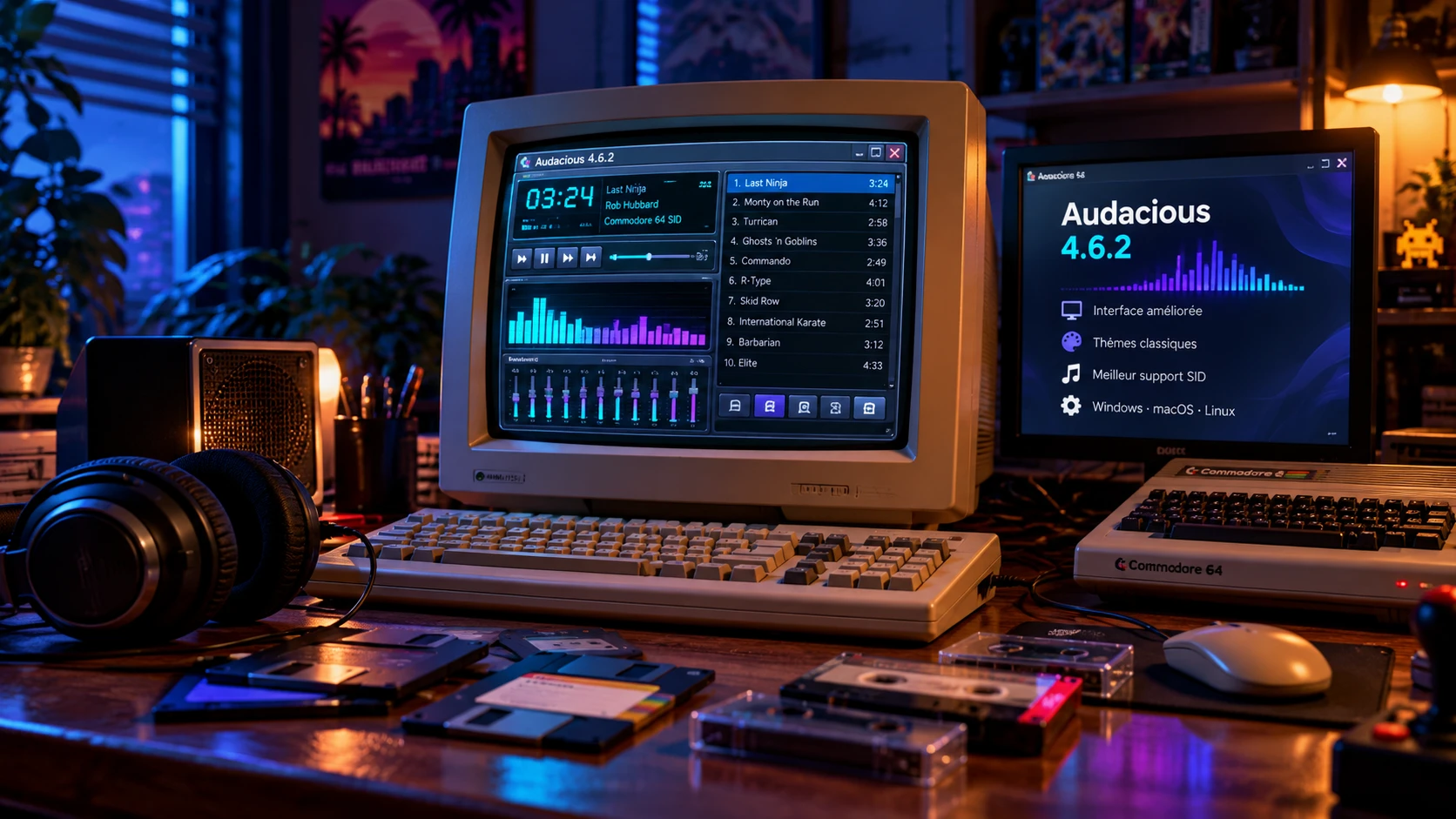 Audacious 4.6.2 : le lecteur audio gratuit qui fait revivre Winamp et les musiques du Commodore 64