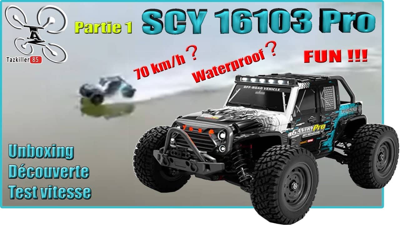 SCY 16103 GANTRY PRO – JEEP 1/16 Découverte et 1er test rapide – Le petit monstre de SUCHIYU !