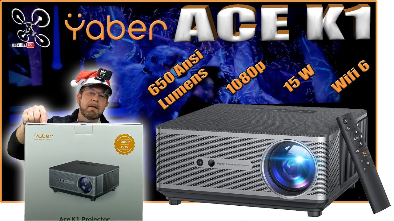 YABER ACE K1 projecteur 1080p 650 ANSI Lumens – Review Test Démo – C’est CLAIR !