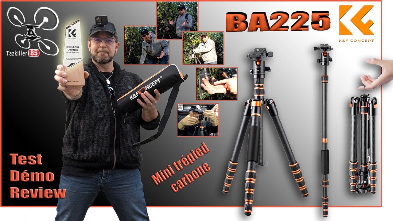 BA225 K&F Concept Trépied Carbone de poche ! – Review Test Démo – Les + et les –