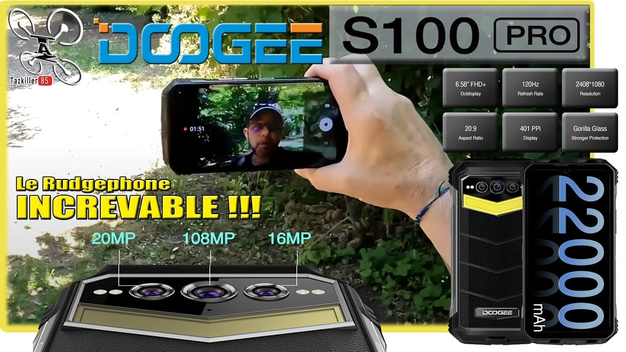 DOOGEE S100 PRO 22000mAh – Review Test Démo – Le Rudgephone INCREVABLE !