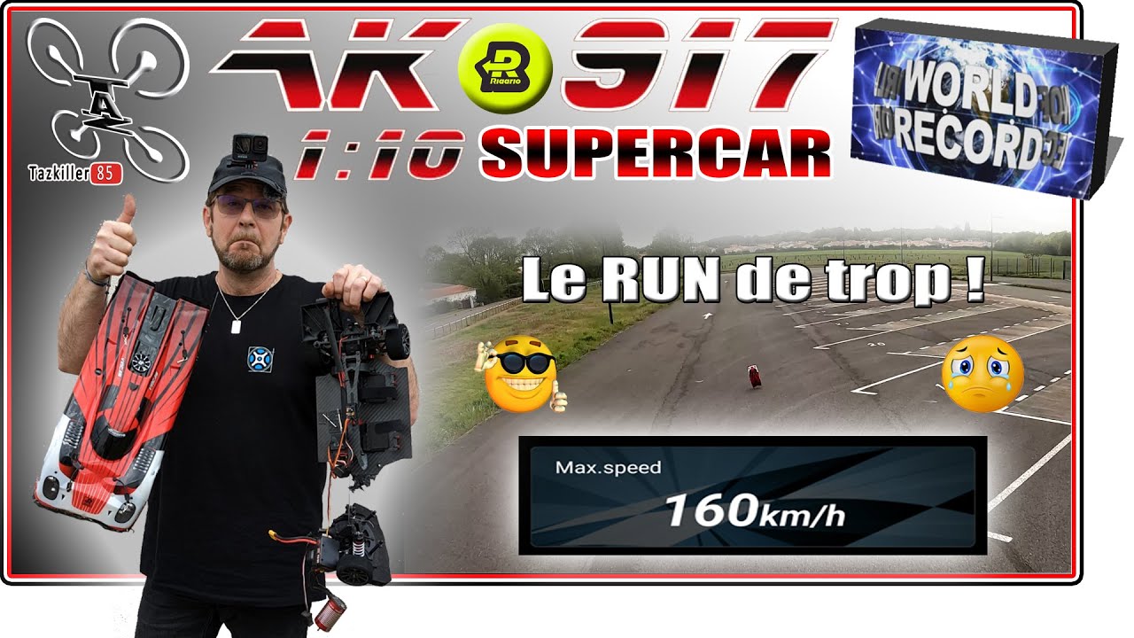 World RECORD RLAARLO AK-917 Carbone – 160 km/h & CRASH !!! Modifications et réglages