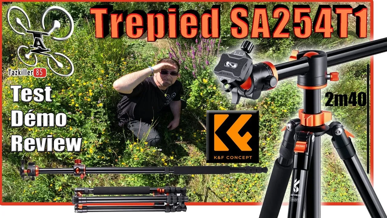 K&F Concept SA254T1 Trépied Alu polyvalent 2m40 – Review Test Démo – Des hauts et des bas !