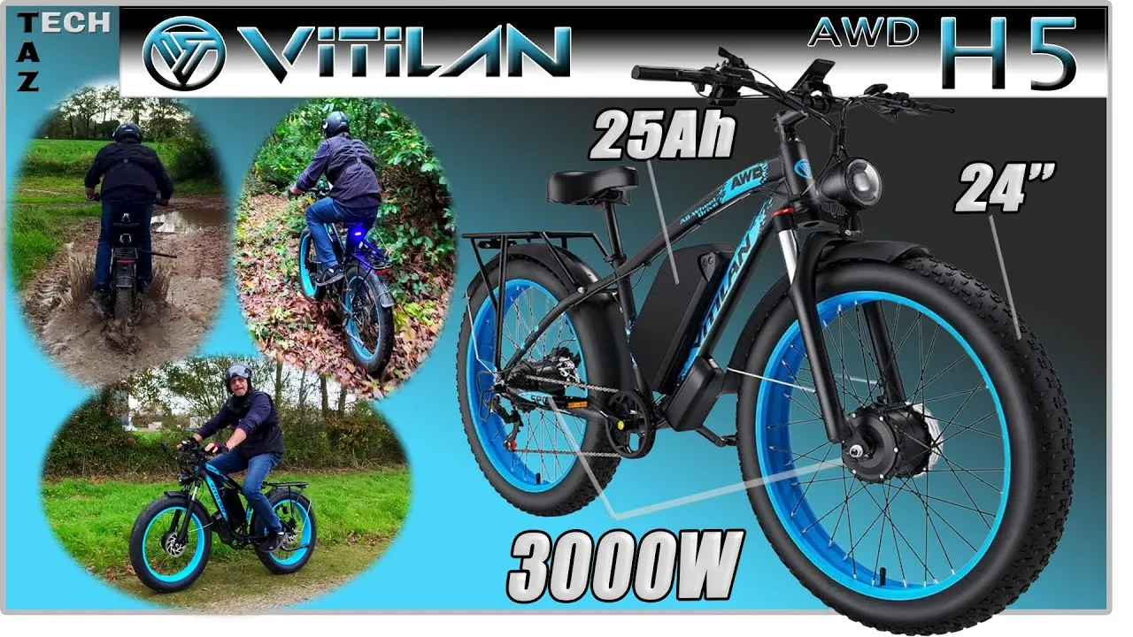 Vitilan H5 AWD VTT bimoteur 24 pouces – 3000W / 25Ah – Bonne chance !