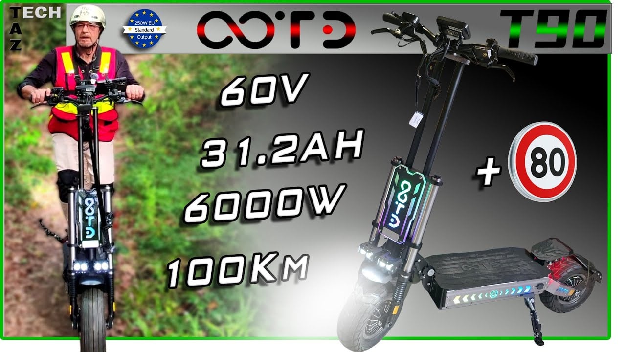 OOTD T90 Trottinette Bimoteur 6000W 60V – Rapport Prix Puissance Autonomie IMBATTABLE !