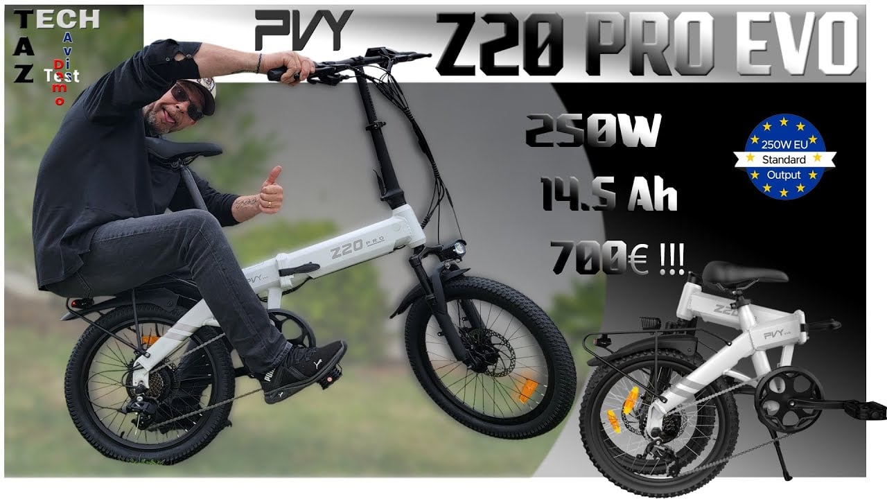 PVY Z20 Pro EVO Vélo 20″ pliant à capteur de couple – Test Démo Avis – Bonne chance !