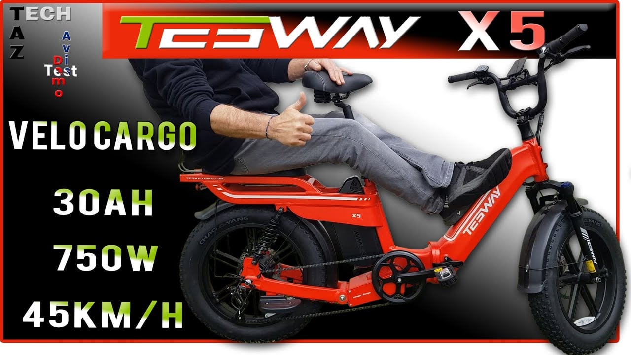 TESWAY X5 Vélo CARGO PLIABLE  30Ah 45km/h – Test Démo Avis – Bonne chance !