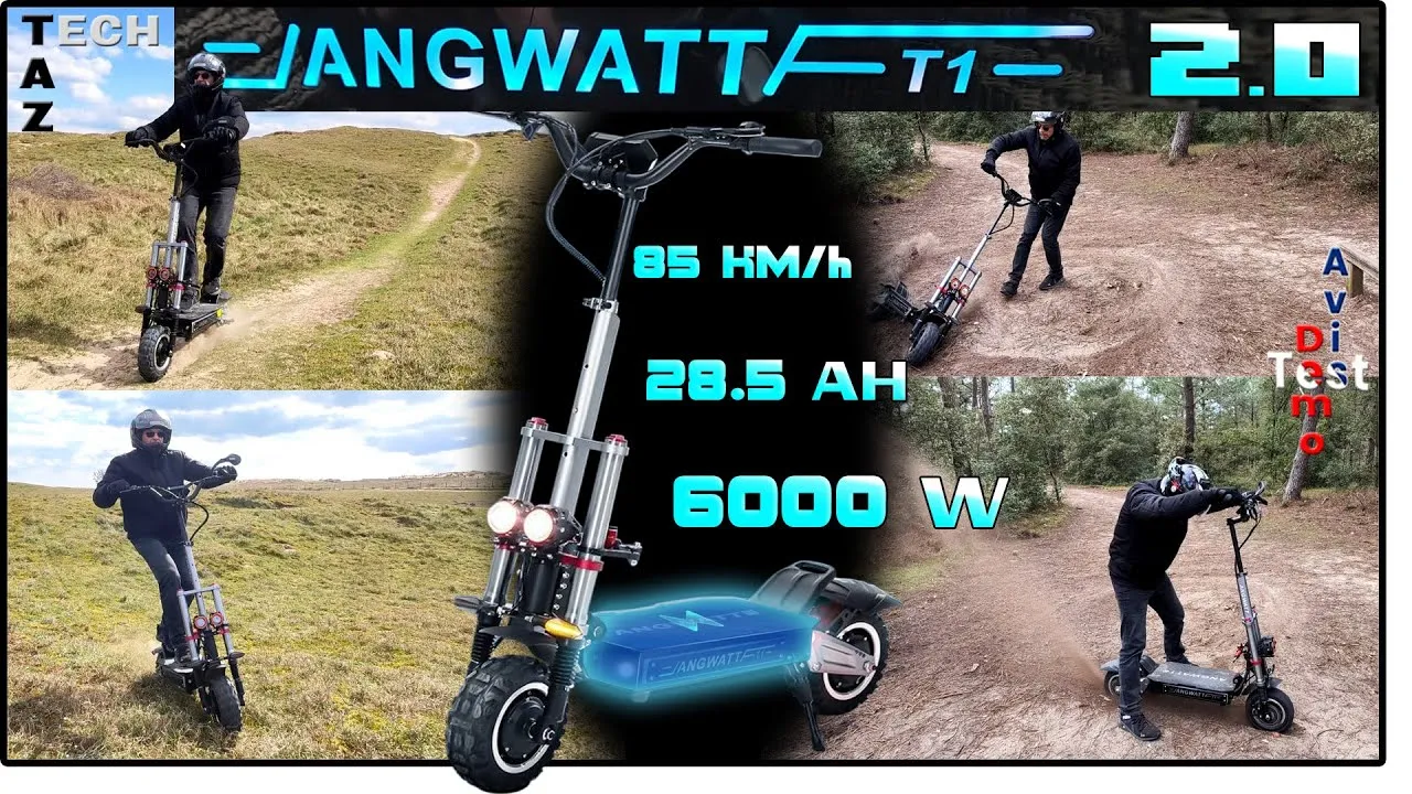 Angwatt T1 2.0 TROTTINETTE ÉLECTRIQUE Extrême 6000 Watts, 85Km/h, 46Kg … UN SUPERBE MONSTRE !