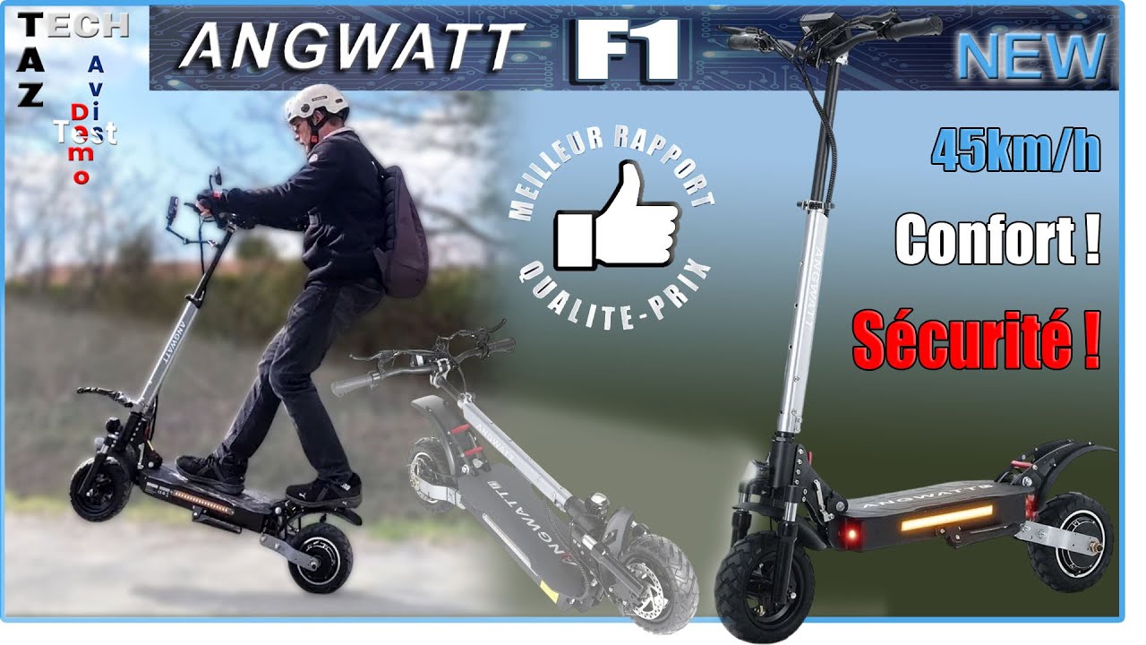 Trottinette électrique Angwatt F1 NEW – EXCELLENT RAPPORT QUALITE/PRIX – 1er Crash 2025 !