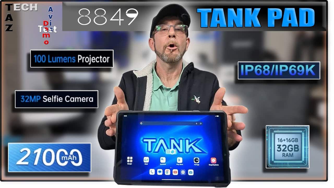TANKPAD 8849 tablette 11″ – projecteur DLP / Power Bank / Lampe torche et plus encore !!!