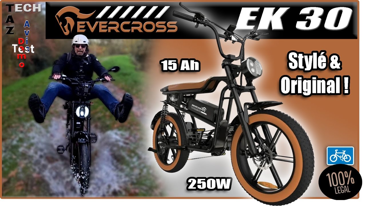 EVERCROSS EK30 Fatbike Café Racer 20″- Test Démo Avis – Stylé & Original !