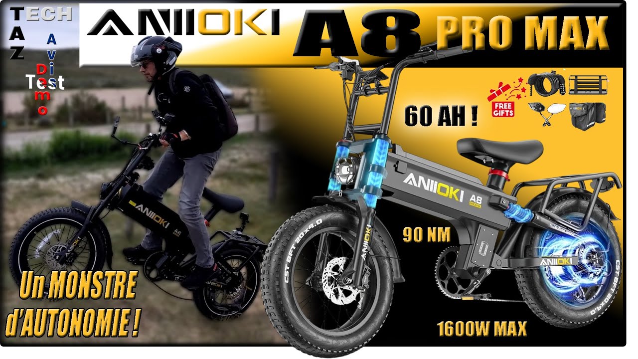 ANIIOKI A8 PRO MAX – 52V 1600W 60Ah – Un Fatbike IMPRESSIONNANT !