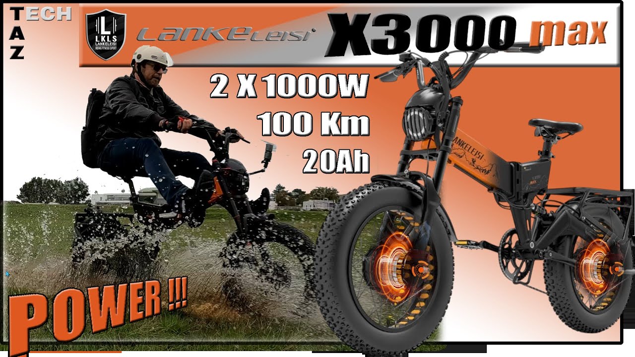 Lankeleisi X3000 MAX – Fatbike bi-moteur 2000W 20Ah – Un BMX survitaminé !