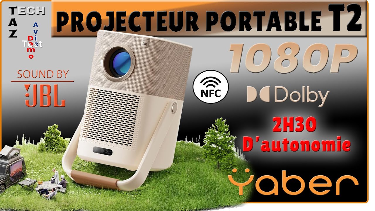 yaber T2 Projecteur Led Portable – La bonne AFFAIRE ! – 1080p / NFC / Dolby Audio JBL