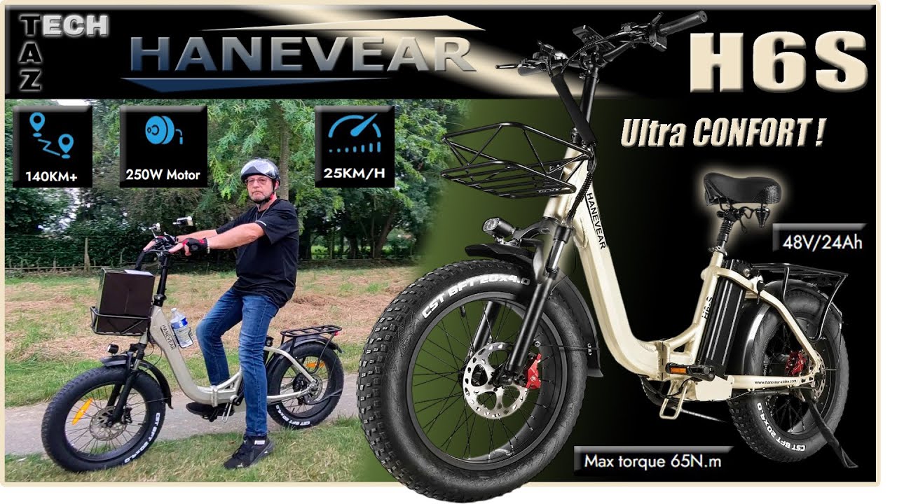 Hanevear H6S Fatbike pliant – Confort Autonomie & Puissance – Légal en France mais ….