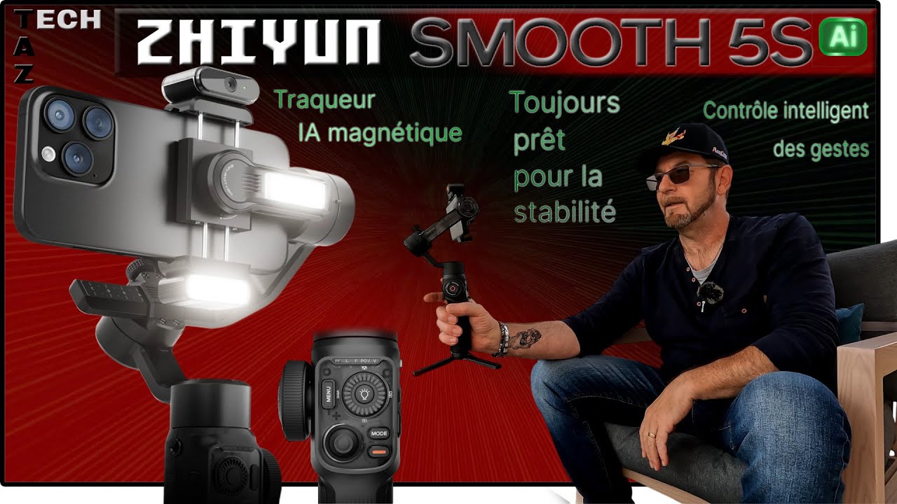 Stabilisateur PRO Zhiyun SMOOTH 5S AI – Tracking AI & Led intégrée – Bonne chance !