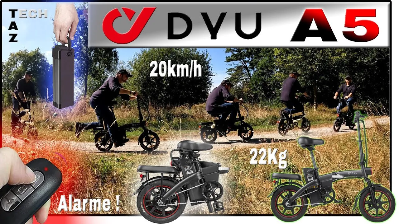 DYU A5 Mini vélo électrique pliant avec ALARME – Avis Test Démo – Bonne chance !