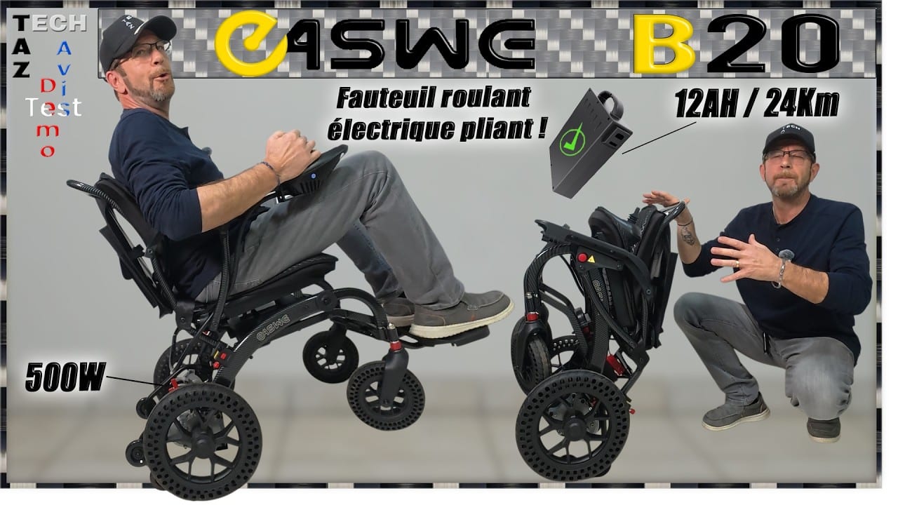 EASWE B20 Fauteuil roulant électrique pliant – Test Démo Avis –  Nouvelles sensations !