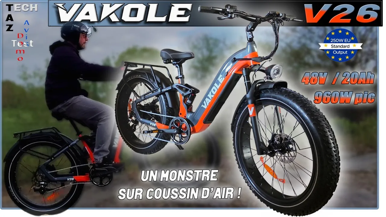 VAKOLE V26 Fatbike 26″ VAE TOP CONFORT – Puissance et réactivité – Bonne chance !