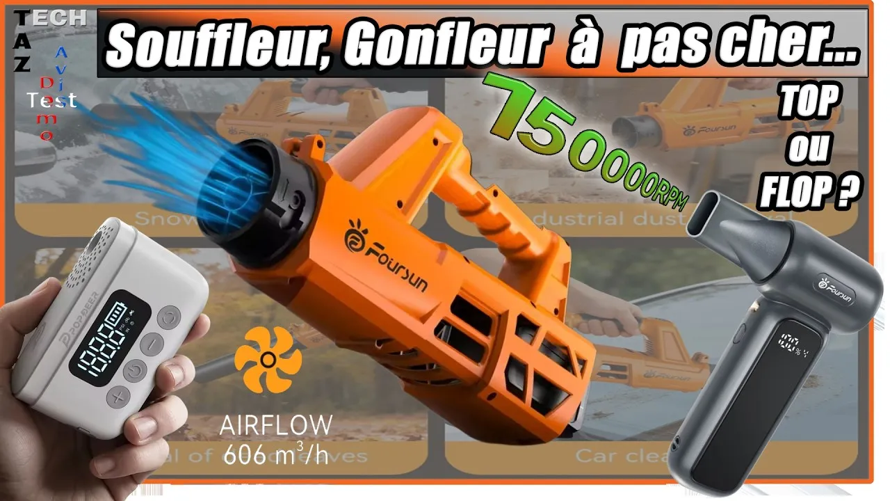 Souffleurs Ventilo TURBO FOURSUN & mini pompe POPDEER – Manque pas d’AIR  !
