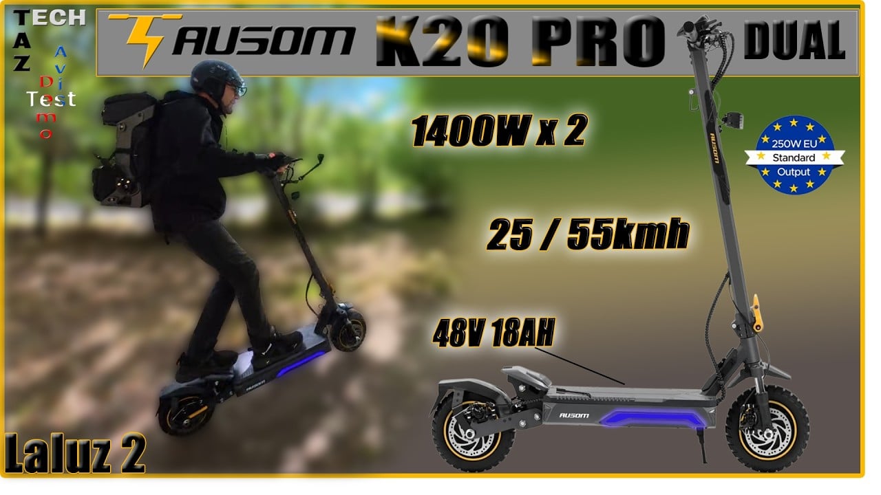 Ausom K20 PRO DUAL “LALUZ 2” – Test & Avis – Trottinette 2800W coupleuse et bien équipée  !