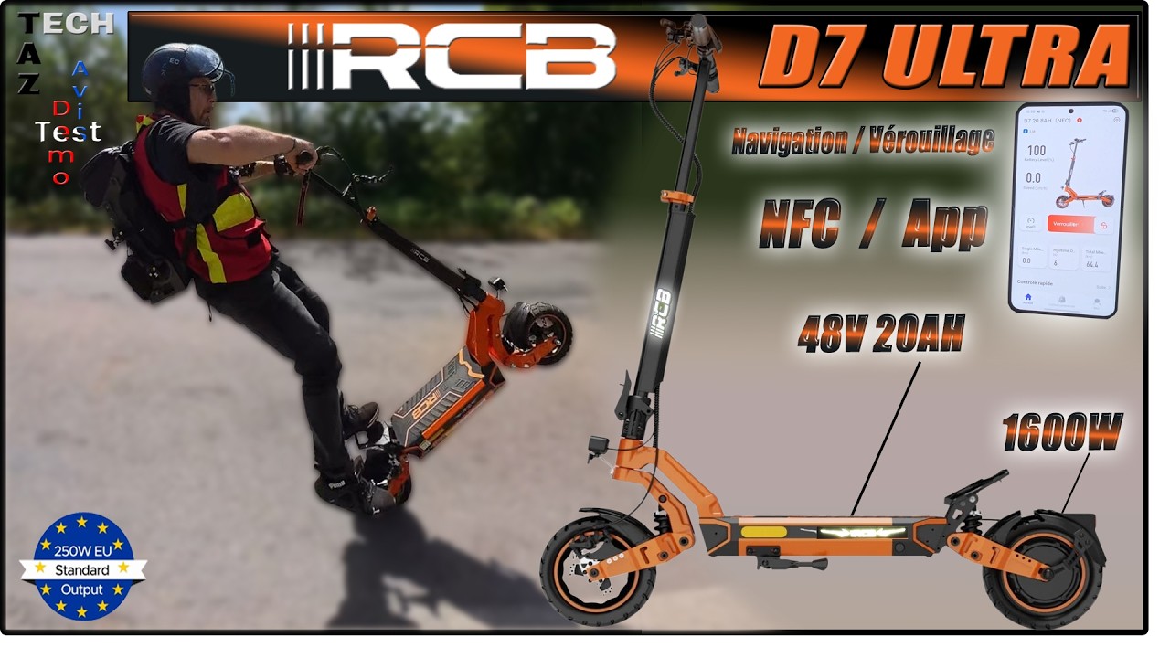 RCB D7 ULTRA Trottinette 1600W 20Ah – Test & Avis – Surprenante !